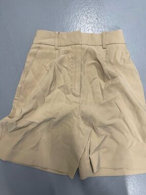 Mango MNG Solid Beige High-Waist Tailored Shorts Womens Size 1